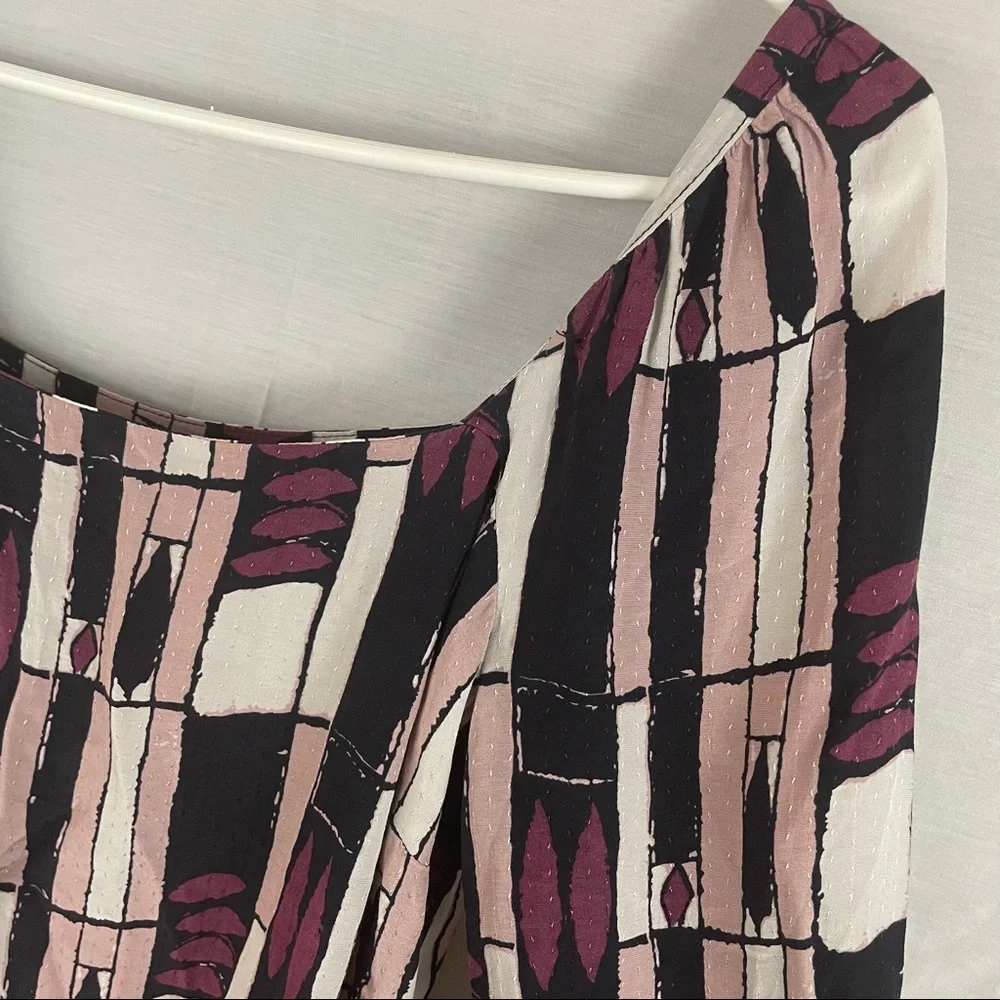Anthropologie The Odells abstract print elastic waist women’s Size Small